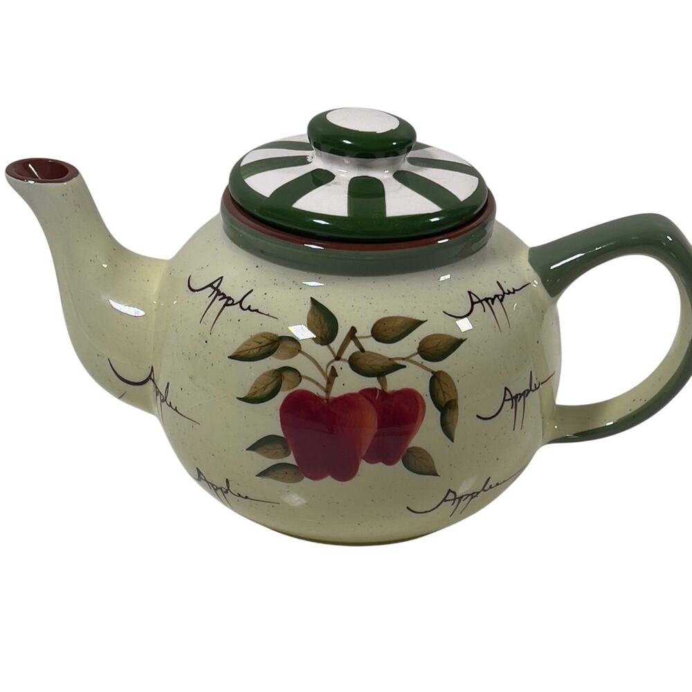 Apple Orchard Collection Teapot Home Interiors Handpainted Vintage Leaf Fruit